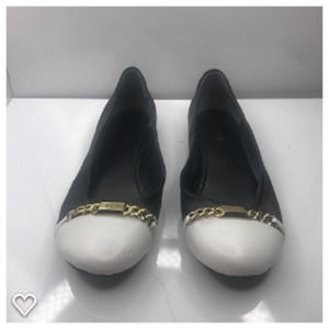 Guess Black & White Flats with Chain size 8.5